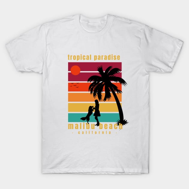 Malibu beach California T-Shirt by love shop store